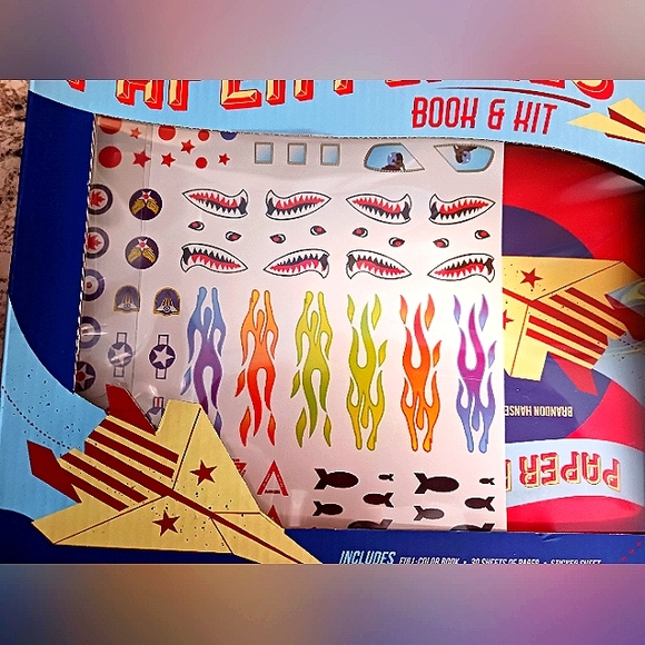 Paper Planes Kit With Book Paper Stickers+ Learn To Draw Plane Stencils New - Picture 9 of 10